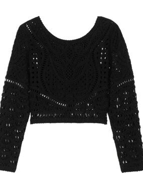 BA&SH Noir Marc Knit 100% Cotton Cardigan